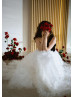 One Shoulder Black And White Elegant Wedding Dress